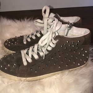 Studded high top sneakers